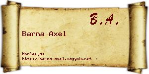 Barna Axel névjegykártya
