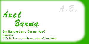 axel barna business card
